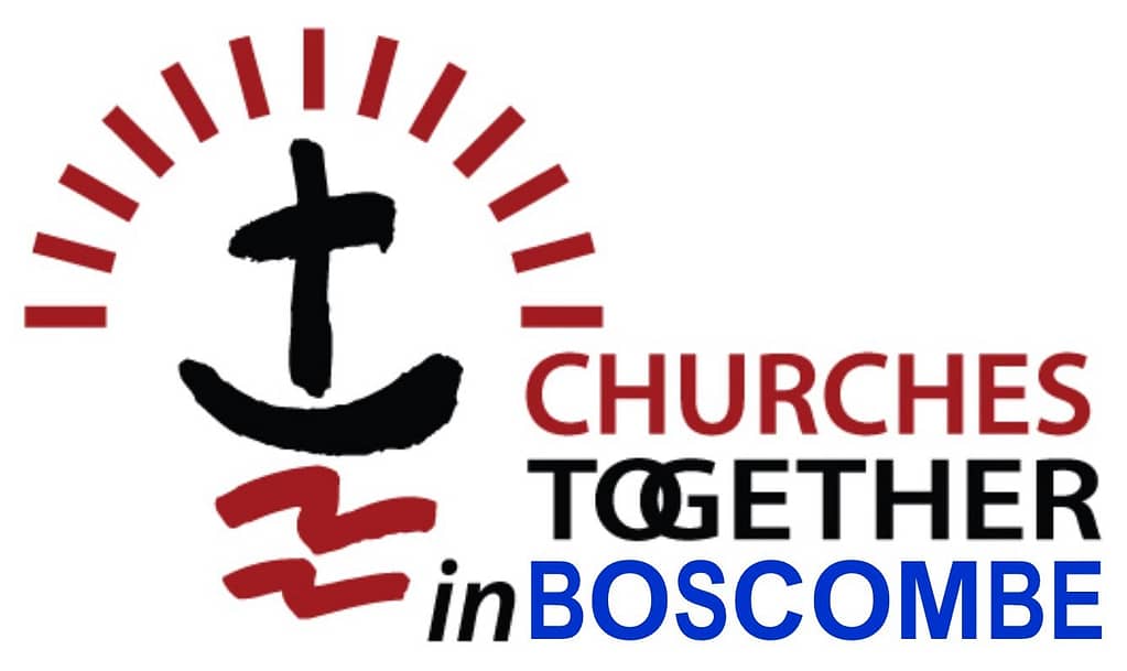 logo of cross and arch of lines above it with the words Churches Together in Boscombe
