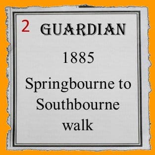 2 200px square Guardian 1885 Springbourne to Southbourne walk link to Bournemouth Guardian article from 1885 about a walk from Springbourne to Southbourne